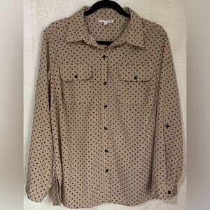 Notations Women's Beige Polka Dot Blouse